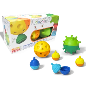 2 sensorische ballen en kralen 12 stuks